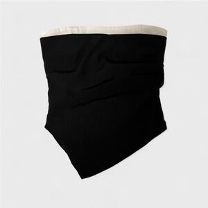 White Fox Boutique Black with White Trim Strapless Top